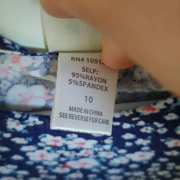 Lily Bleu Cold Shoulder Blue Flower Dress, 10 - Picture 6 of 6